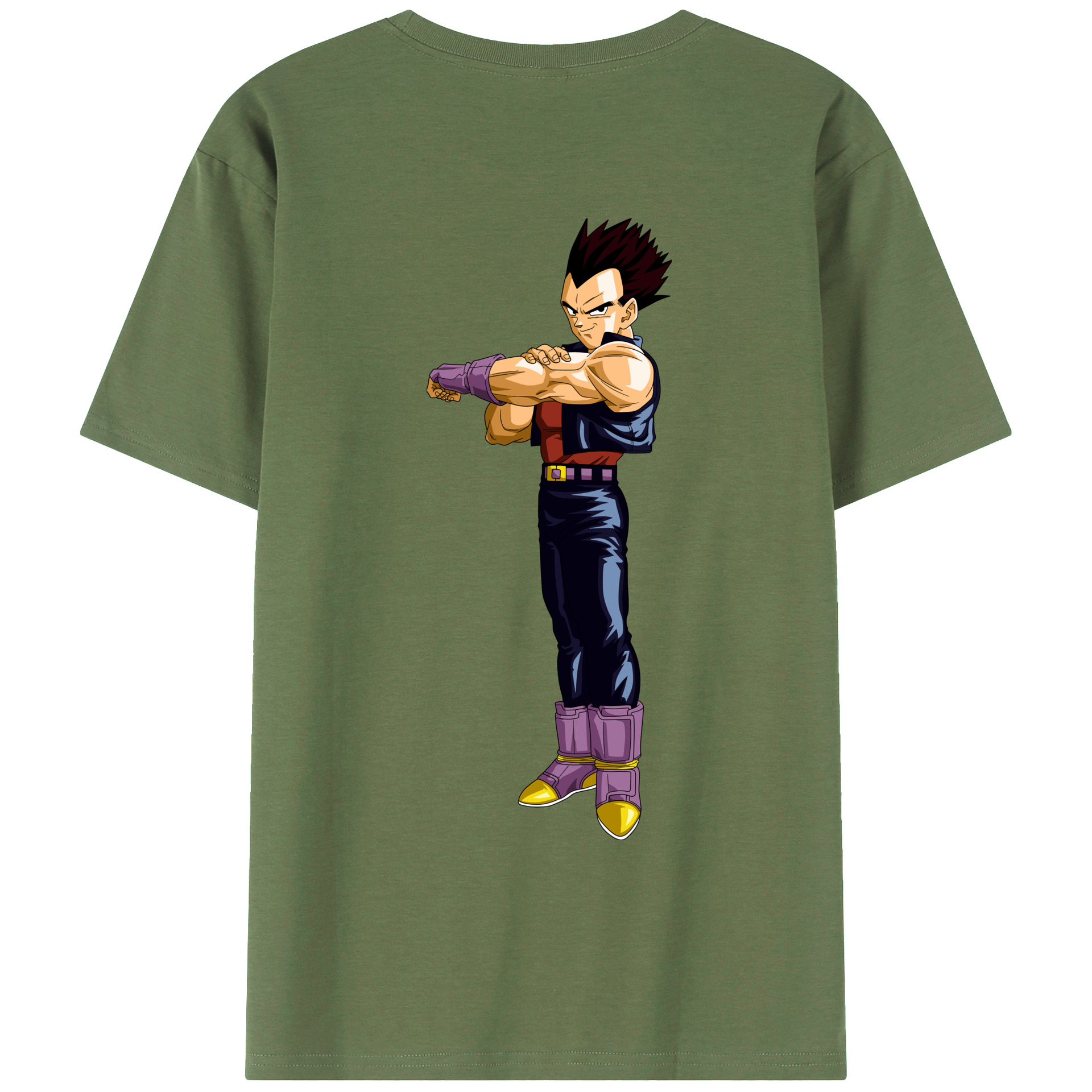 （画像用） ドラゴンボール ベジータ四世（Bejīta Yonsei）DRAGON BALL Vegeta IV 綿100％ メンズ半袖Tシャツ（バックプリント） 通気性